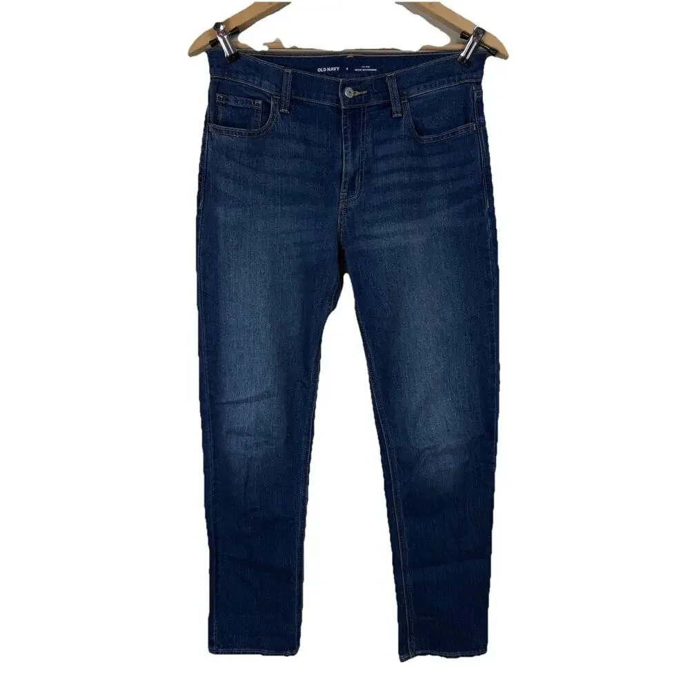 Old Navy Jeans Womens Size 4‎ Blue Wow Boyfriend Mid-Rise Stretch Denim Classic
